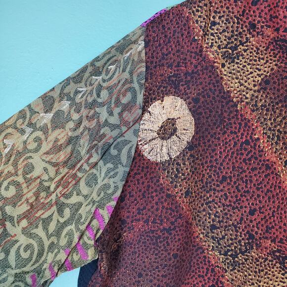 JG's Mad Lab Women Multicolor Art To Wear Button Down V-Neck Blouse Top Size S/M - Picture 8 of 9